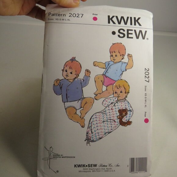 Kwik Sew 2027 Clothing Sewing Pattern NEW UNCUT XS-XL shirt, panties, swaddle - Picture 2 of 5
